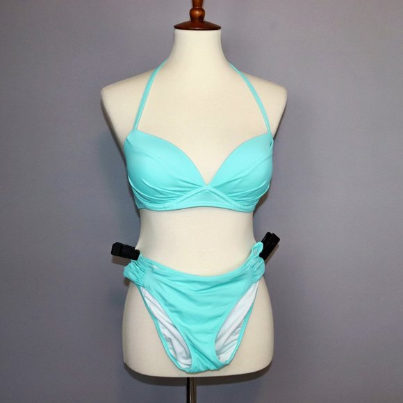 Victoria Secret 32D TOP + BOTTOM Med Knockout Bombshell Angel Convertible Bikini - Picture 3 of 11